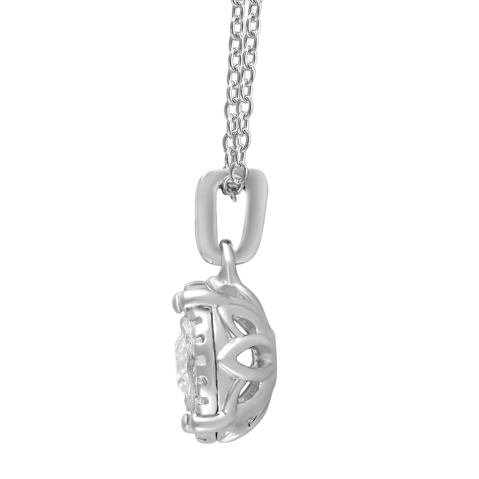 0.25 ct. t.w. 10K White Gold Illusion Set Diamond Pendant with