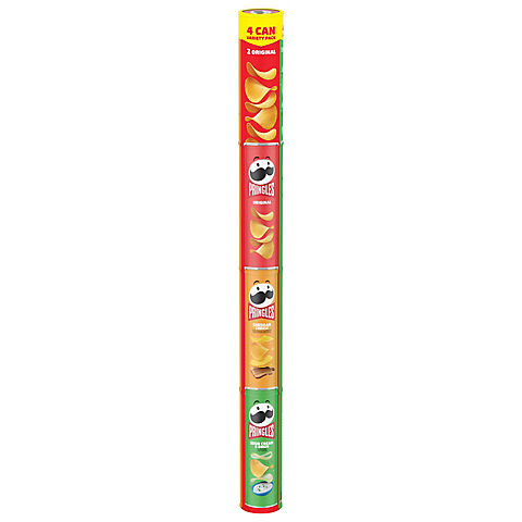 Pringles Potato Crisps Chips, Lunchbox Snacks, Variety Pack, 4 Cans