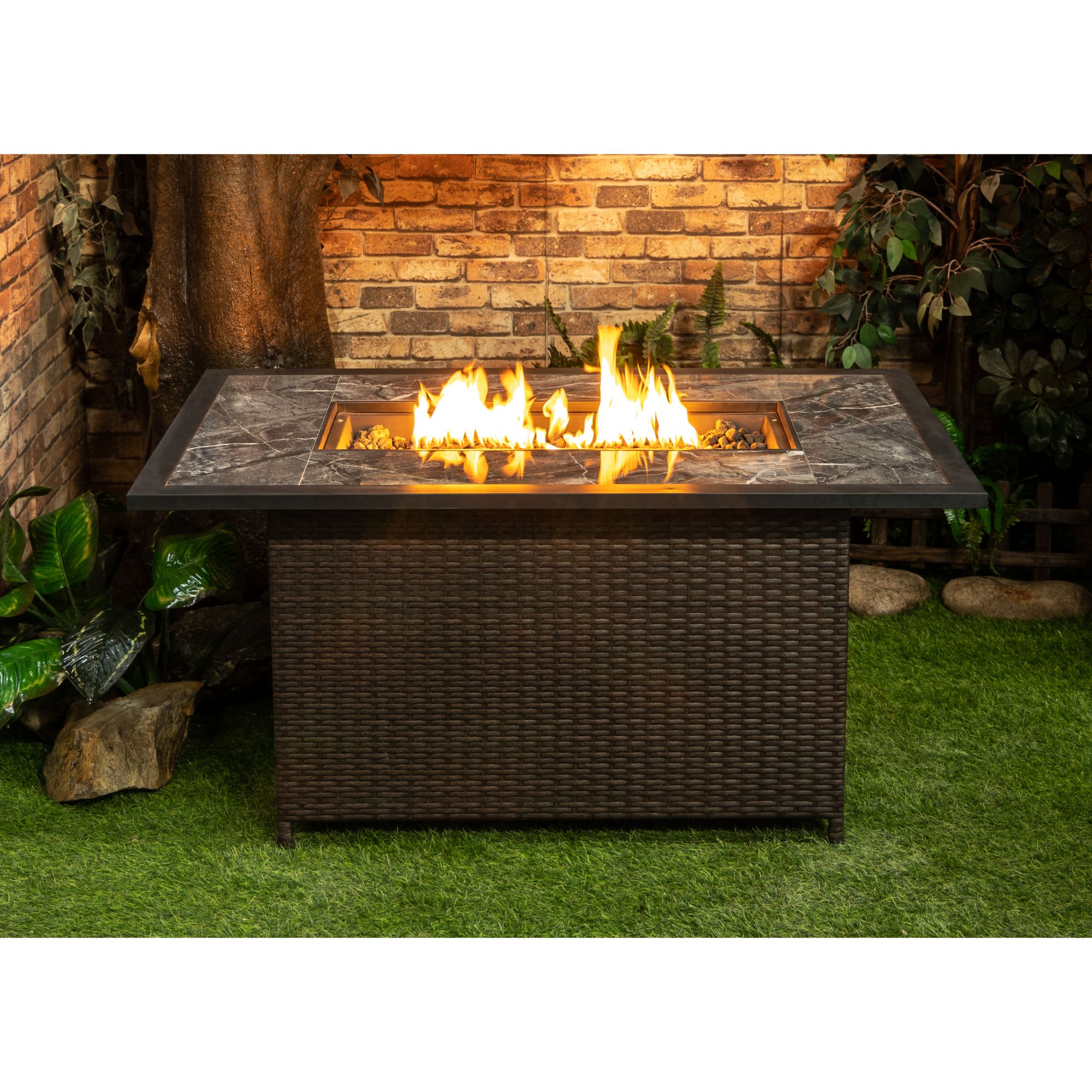 Bcp wicker deals fire pit table