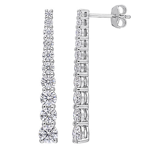 2.75 ct. DEW Created Moissanite Journey Earrings in Sterling Silver