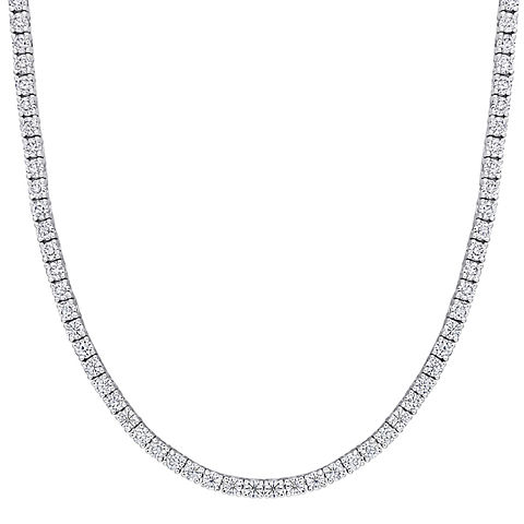 12.5 ct. DEW Created Moissanite Tennis Necklace in Sterling Silver