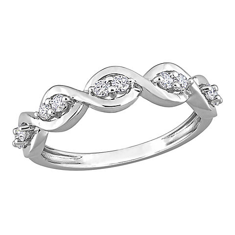 .25 ct. DEW Created Moissanite Anniversary Ring in Sterling Silver