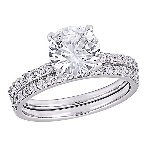 3.1 ct. t.w.. Created White Sapphire Bridal Ring Set in 10k White Gold