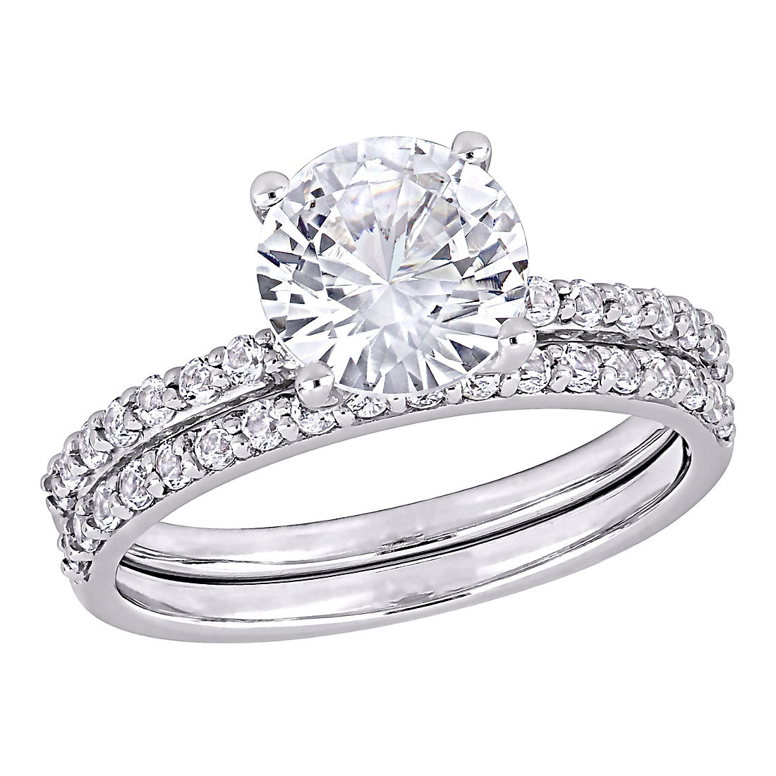 3.1 ct. t.w.. Created White Sapphire Bridal Ring Set in 10k White