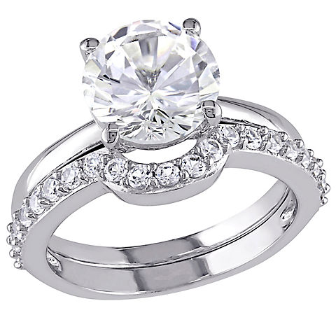 2.5 ct. t.w.. Created White Sapphire Bridal Set in 10k White Gold
