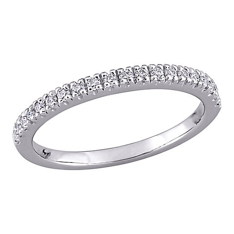 .2 ct. DEW Created Moissanite Stackable Anniversary Ring in 10k White Gold