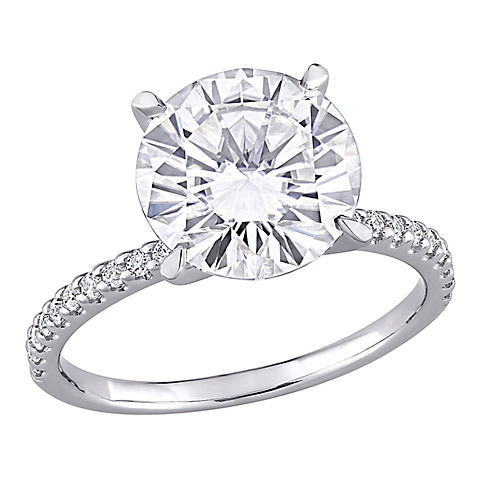 4 ct. DEW Created Moissanite Engagement Ring in 10k White Gold