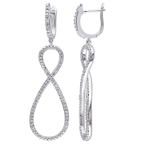 .1 ct. t.w. Diamond Infinity Earrings in Sterling Silver
