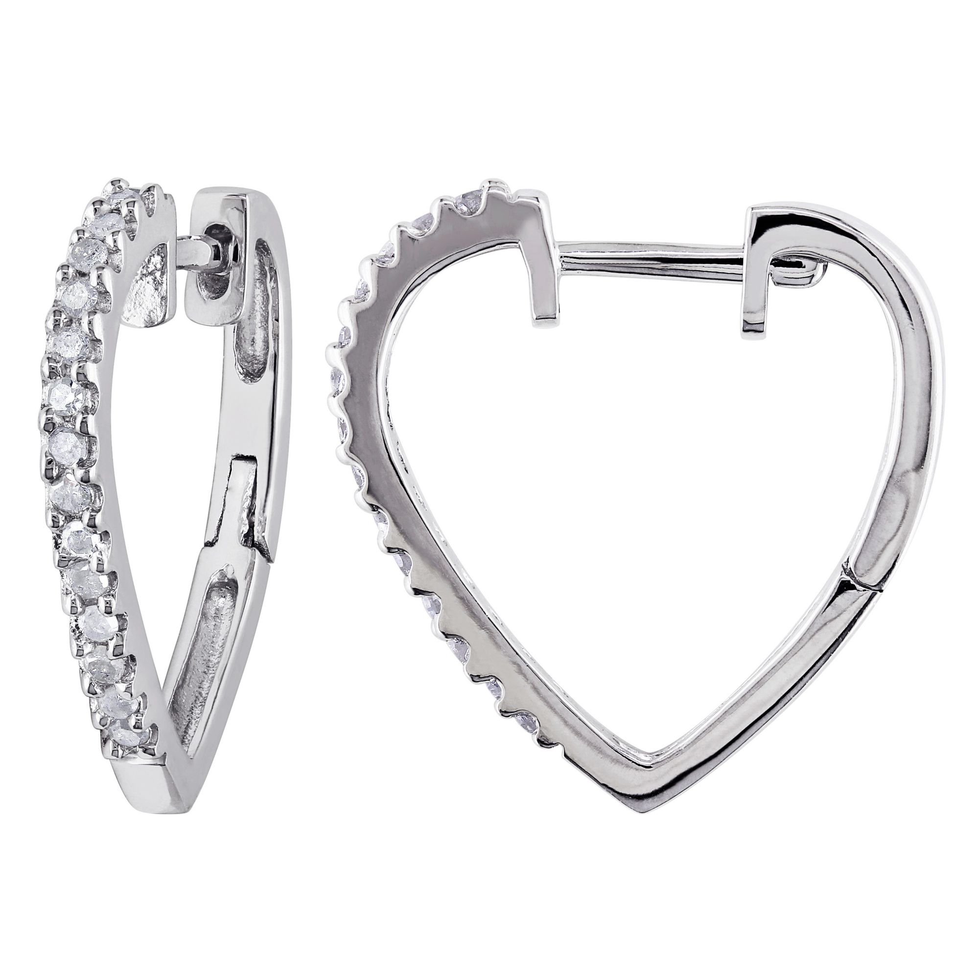 Diamond shop heart hoops