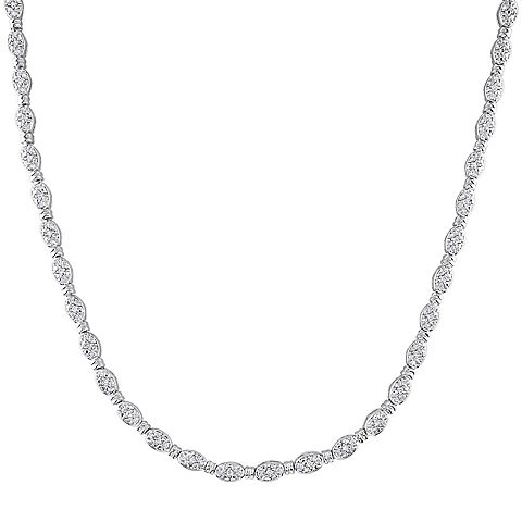 .5 ct. t.w. Diamond Oval Link Necklace in Sterling Silver
