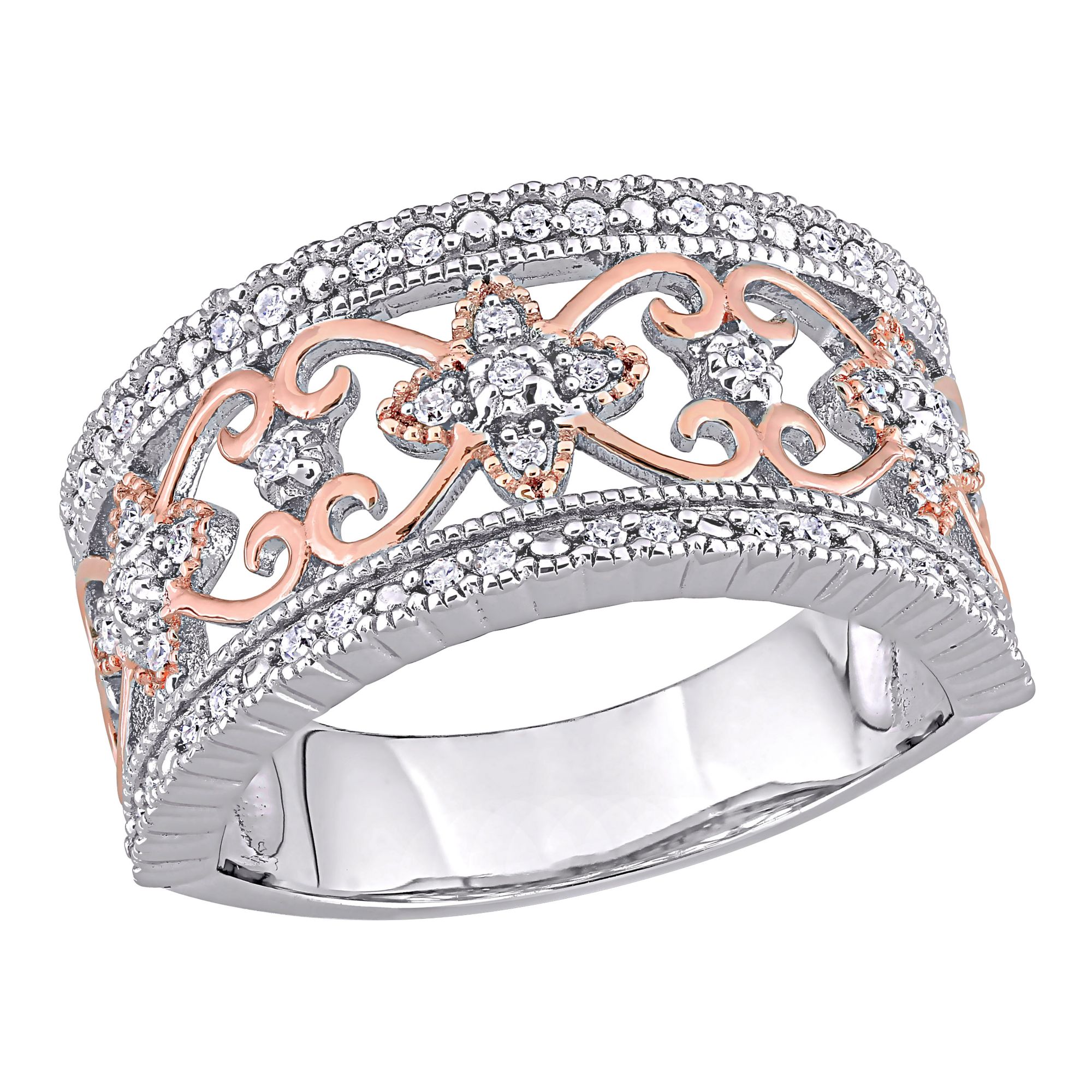 Silver Thick & Diamante Ring 8-Pack in 2023