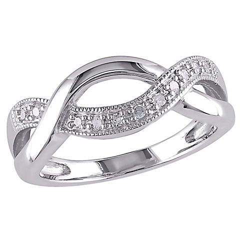 .1 ct. t.w. Diamond Twist Ring in Sterling Silver