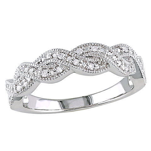 .1 ct. t.w. Diamond Twist Ring in Sterling Silver