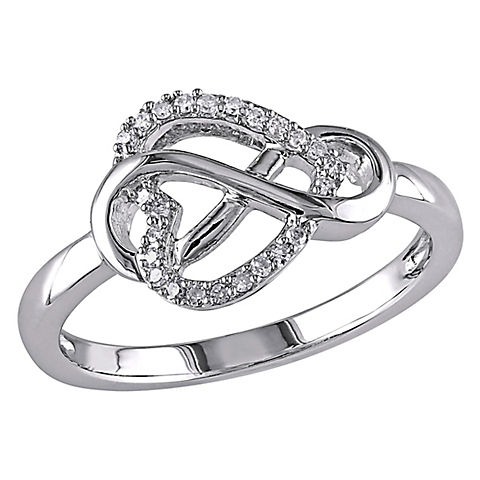 .1 ct. t.w. Diamond Infinity Heart Ring in Sterling Silver