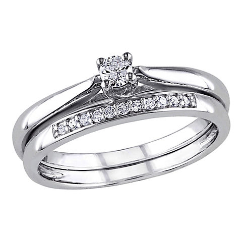 0.16 ct. t.w. Diamond Bridal Set in Sterling Silver