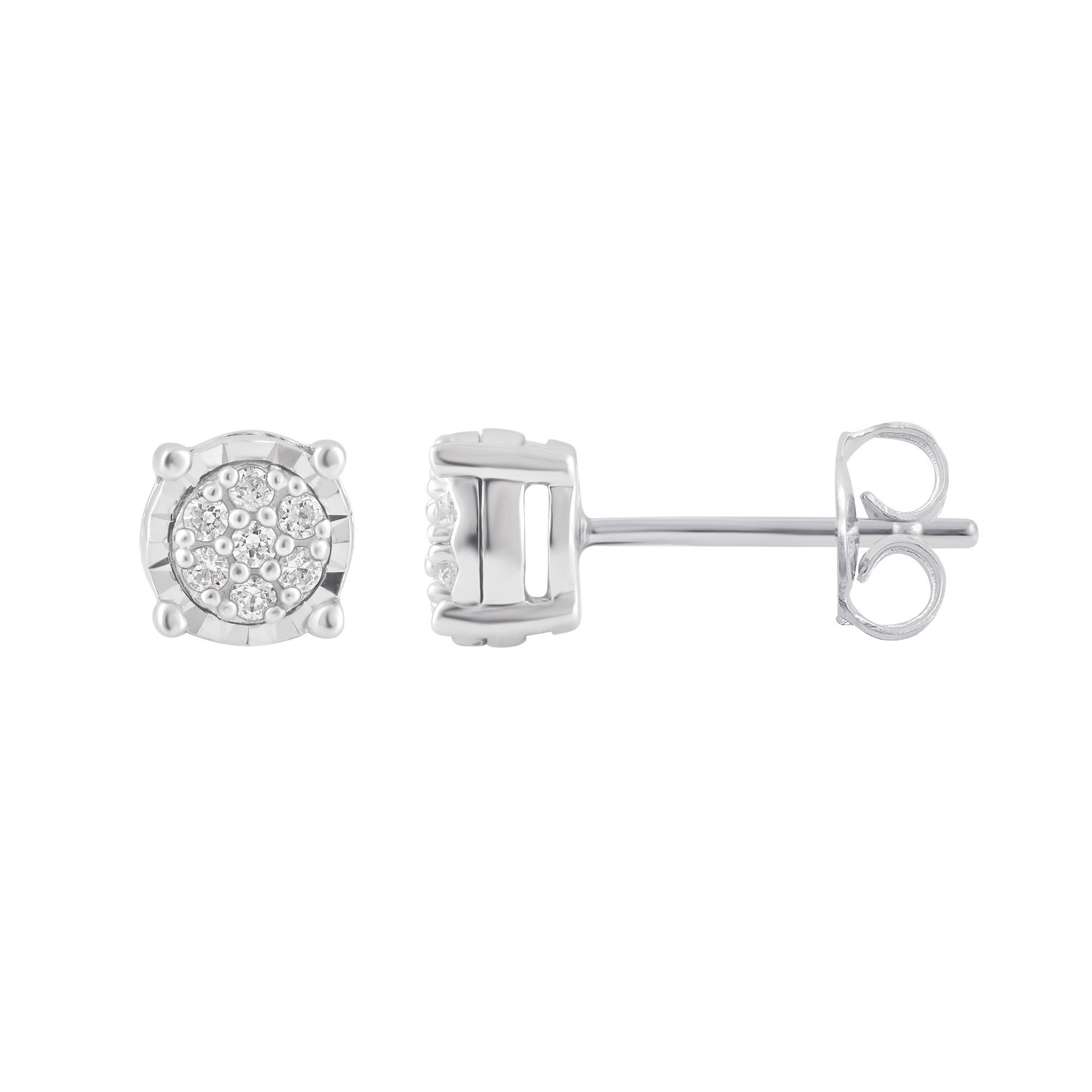 Teeny Diamond Stud 10K White Gold / Pair