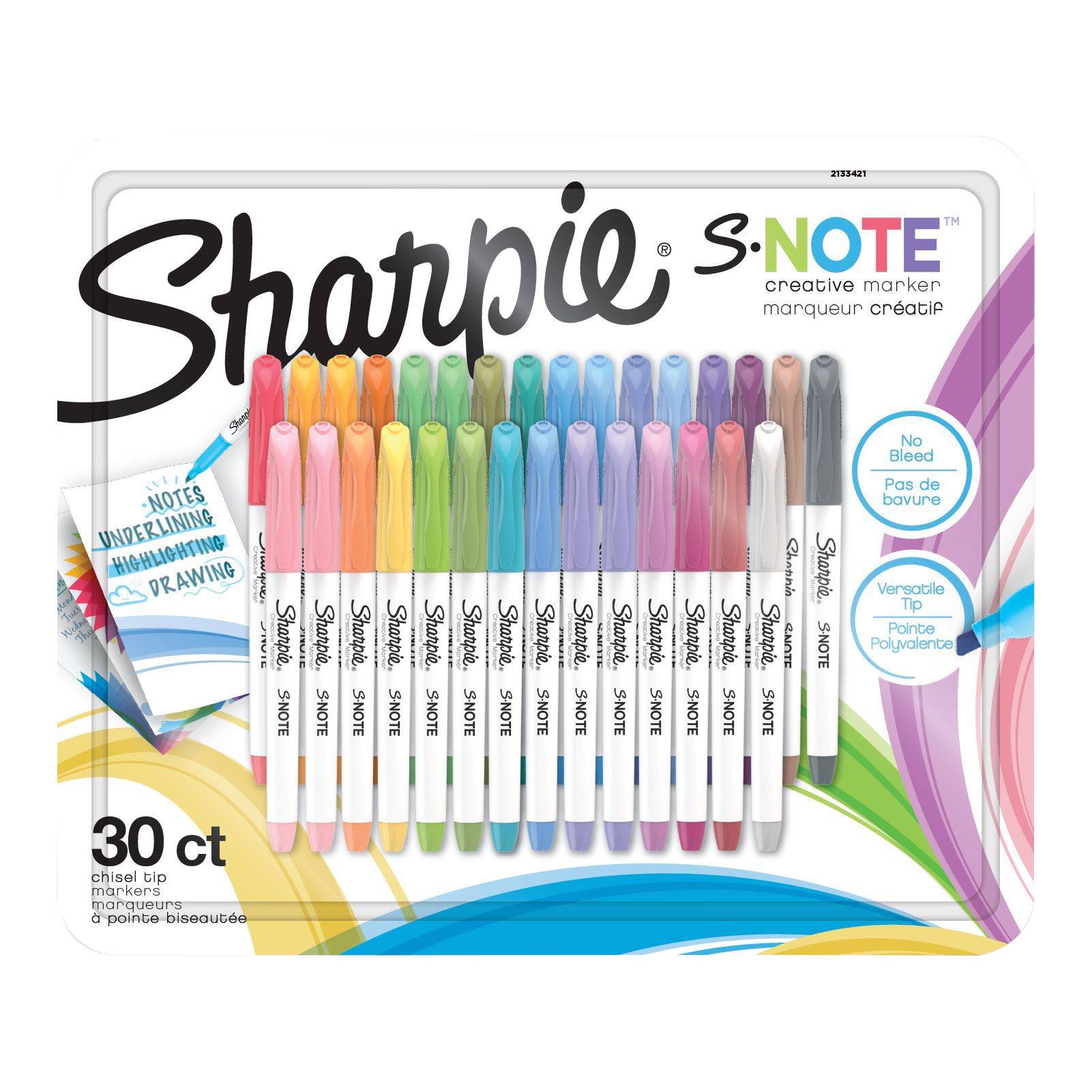 Sharpie S-Note Creative Markers, Highlighters, Assorted Colors, Chisel Tip, 8 Count