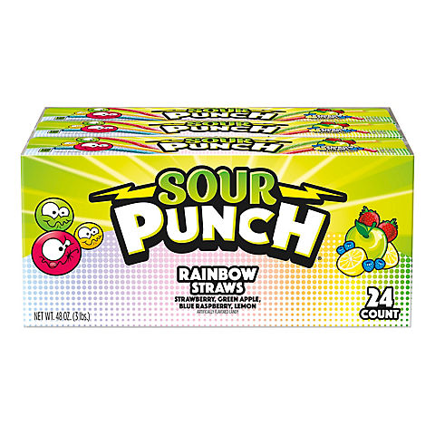 Sour Punch Rainbow Straws, 24 ct.