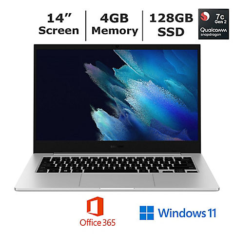 Samsung Galaxy Book Go 14" FHD Laptop - Qualcomm 7c Gen 2, 4GB Memory, 128GB eUFS with BONUS 1-Year Microsoft 365 Personal