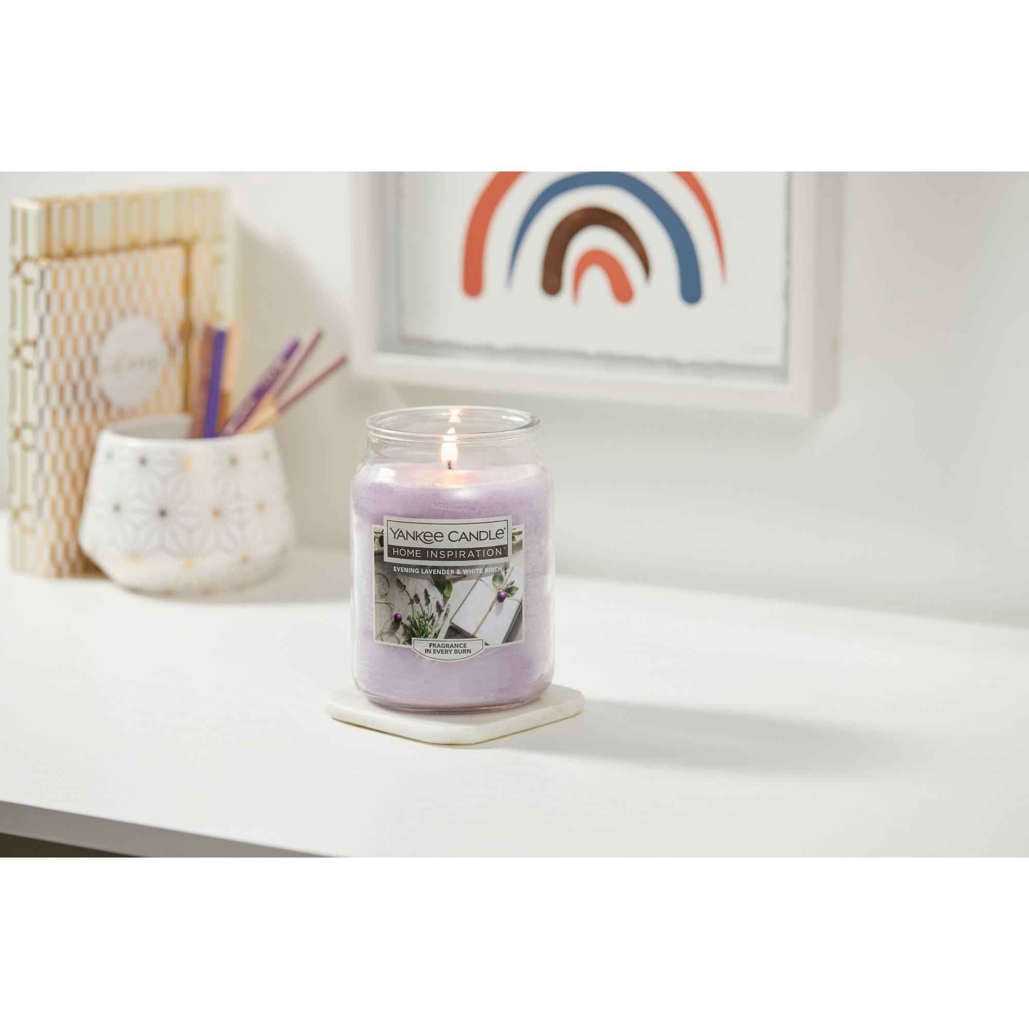 Yankee Candle Home Inspirations Evening Lavender and White Birch Candle, 19  oz.