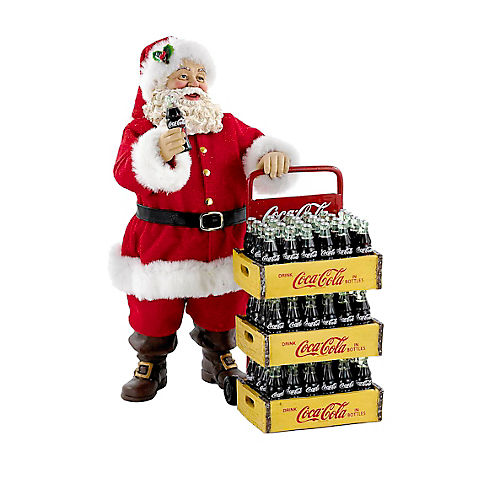 Kurt Adler 2-Pc. 10.5" Coca-Cola Santa with Delivery Cart