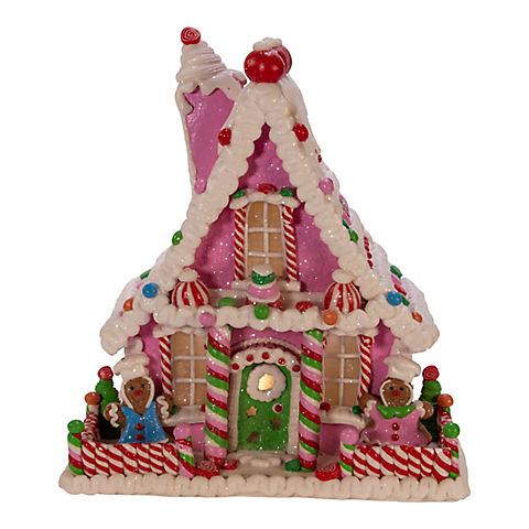 Kurt Adler 10" Battery-Operated Candy LED Gingerbread House Table Piece