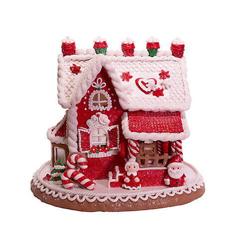 Kurt Adler 9" Santa and Mrs. Claus Gingerbread House