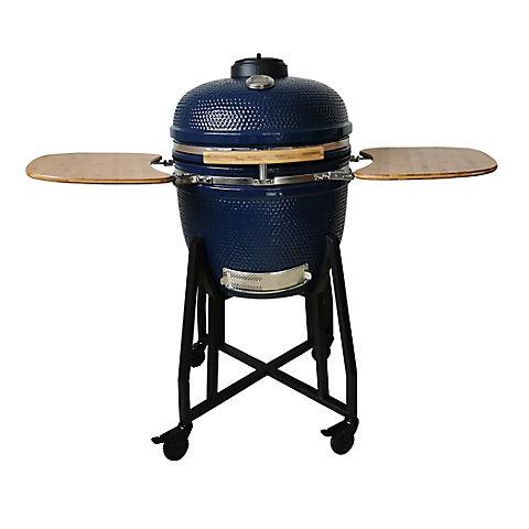 Lifesmart 21" Kamado Grill with Grill Cover and Bonus Deluxe Accessory Package