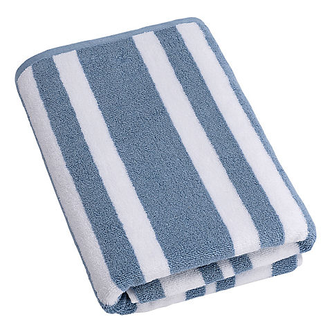 Berkley Jensen Cotton Bath Towel - Blue Spring Stripe