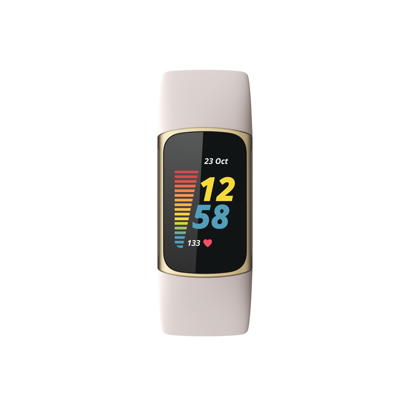 Fitbit Charge 5 Activity Tracker - Lunar White/Soft Gold Stainless Steel  for sale online