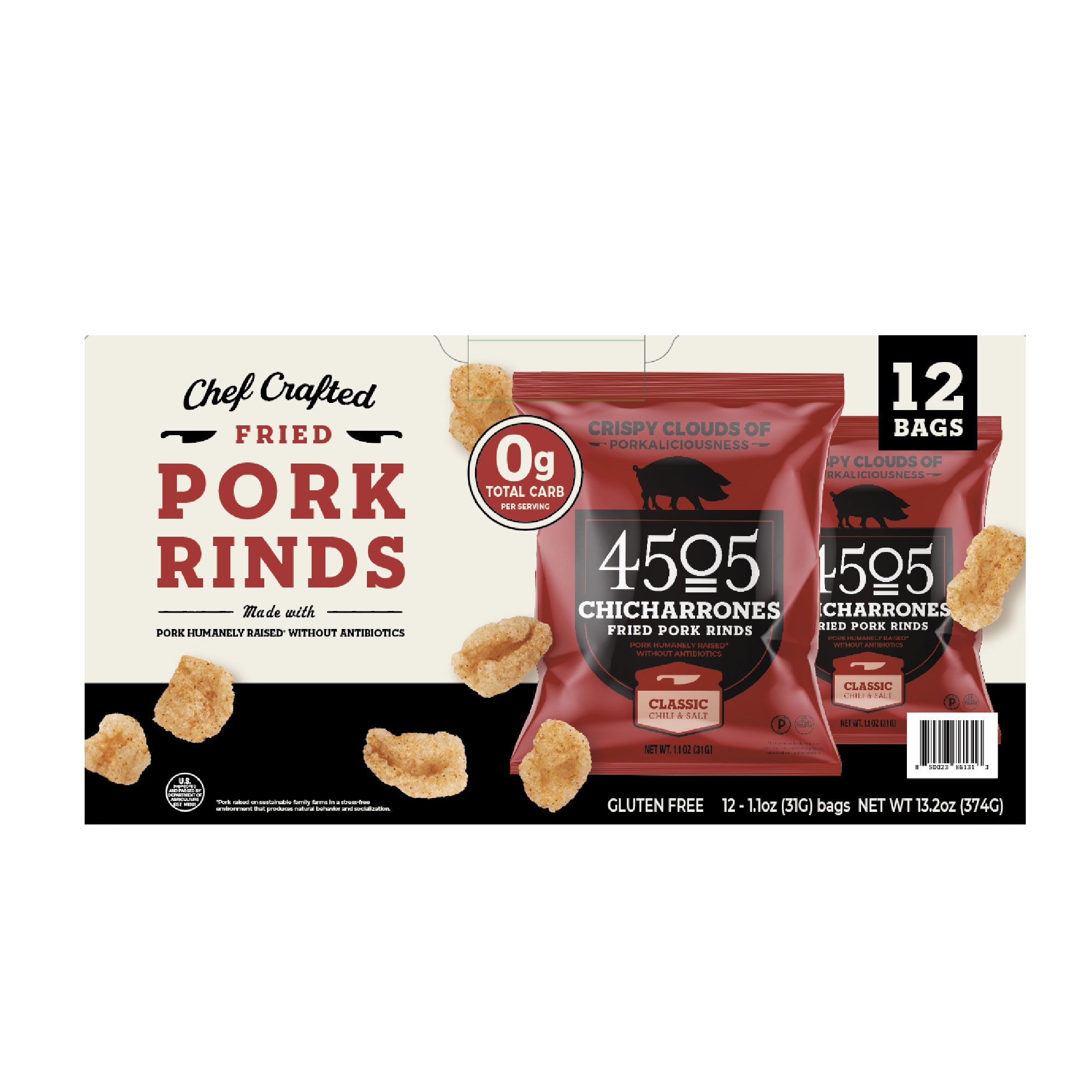 4505 Classic Chili & Salt Pork Rinds, 12 pk./1.1 oz.