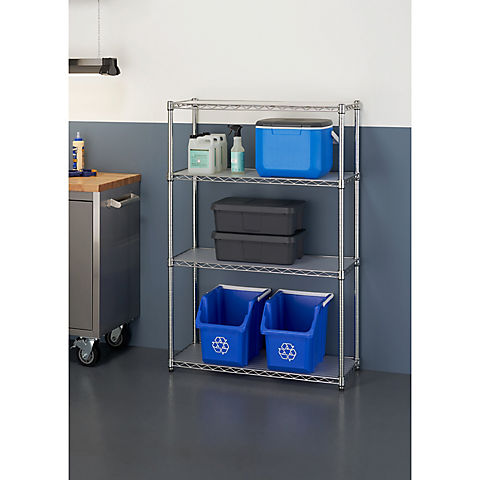 Trinity EcoStorage 4-Tier Wire Shelving, NSF, with Liners