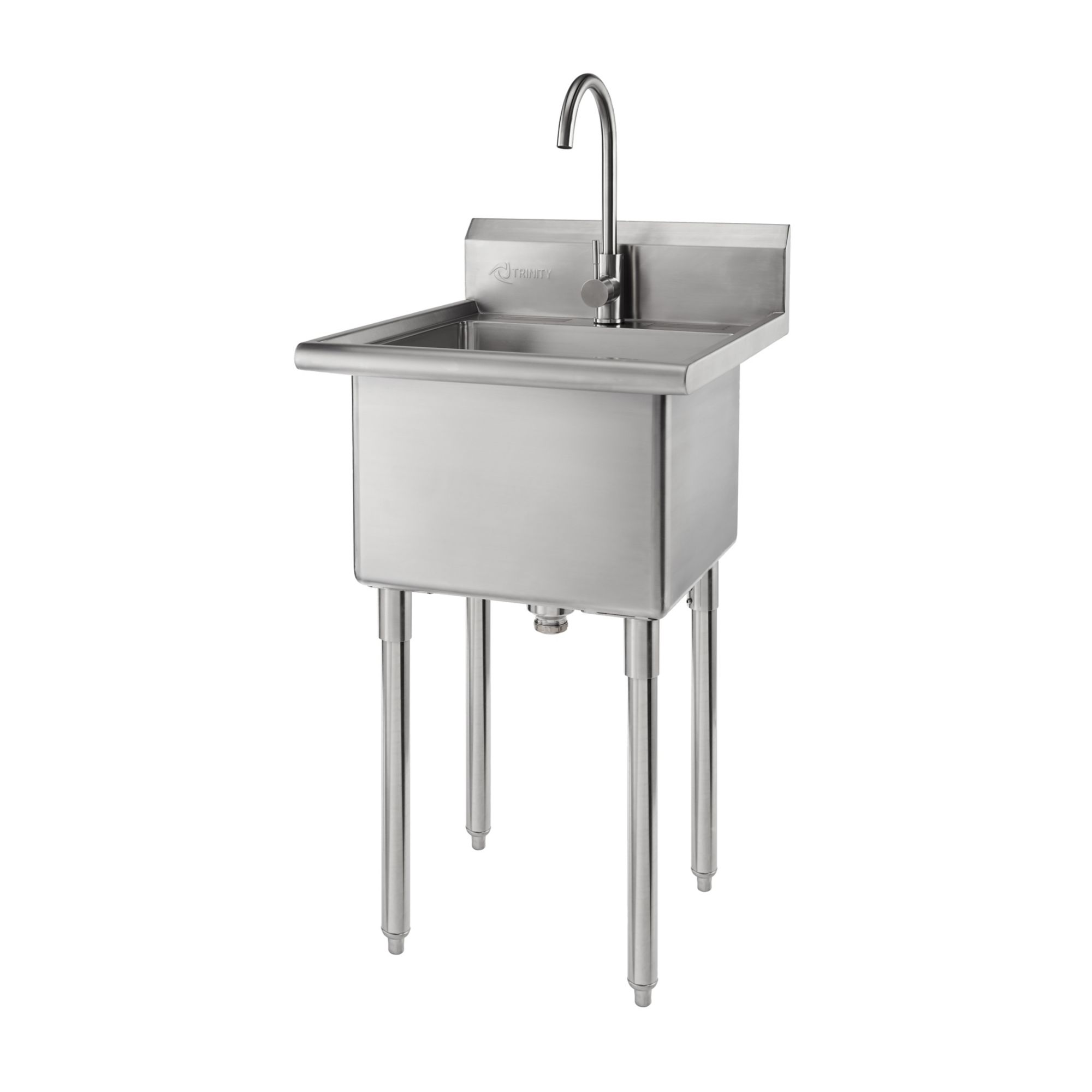 Trinity Stainless Steel Utility Sink, NSF, with Faucet