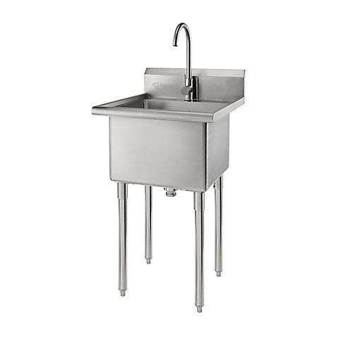 Trinity Stainless Steel Utility Sink, NSF, with Faucet