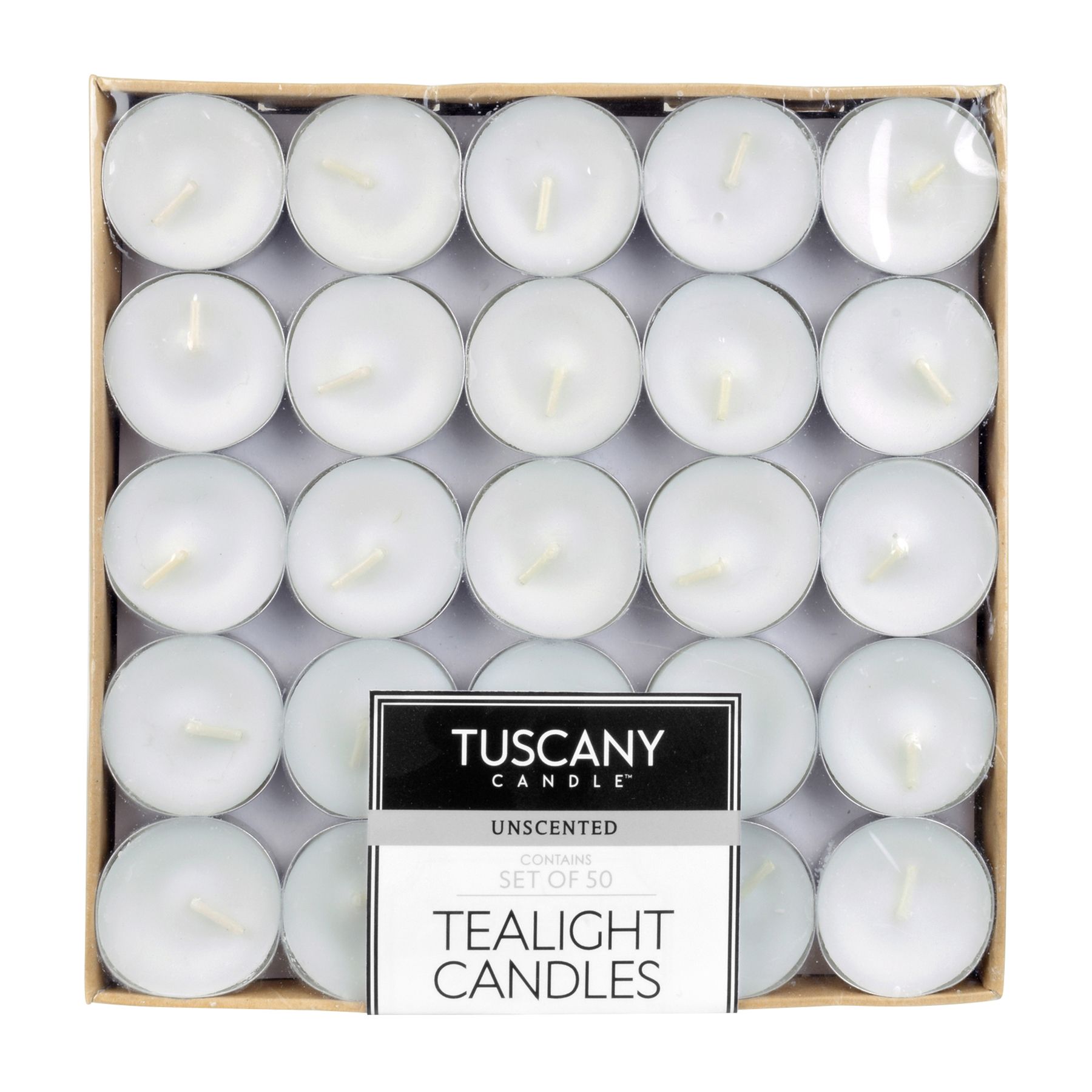 Tuscany Tea Lights Metal Cups, 50 ct. - Unscented White