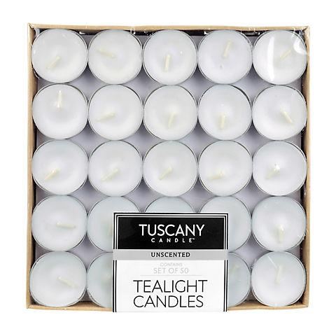 Tuscany Tea Lights Metal Cups, 50 ct. - Unscented White