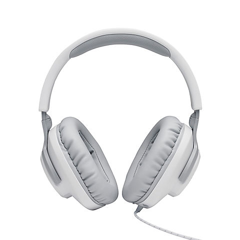 JBL Quantum 100 Wired Over-Ear Gaming Headset with Flip-Up Mic - White