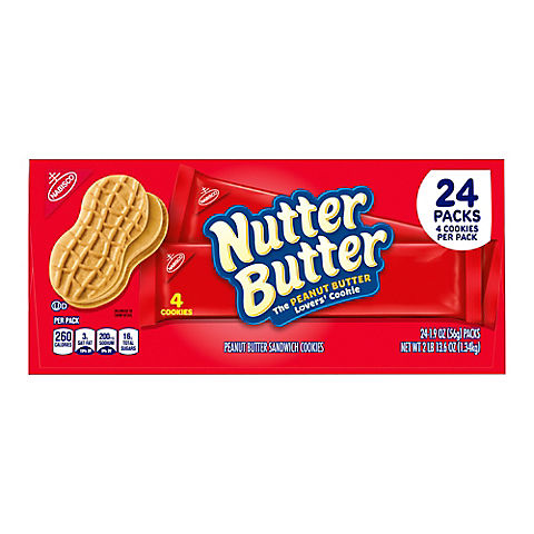 Nutter Butter Peanut Butter Sandwich Cookie Snack Packs, 24 pk.