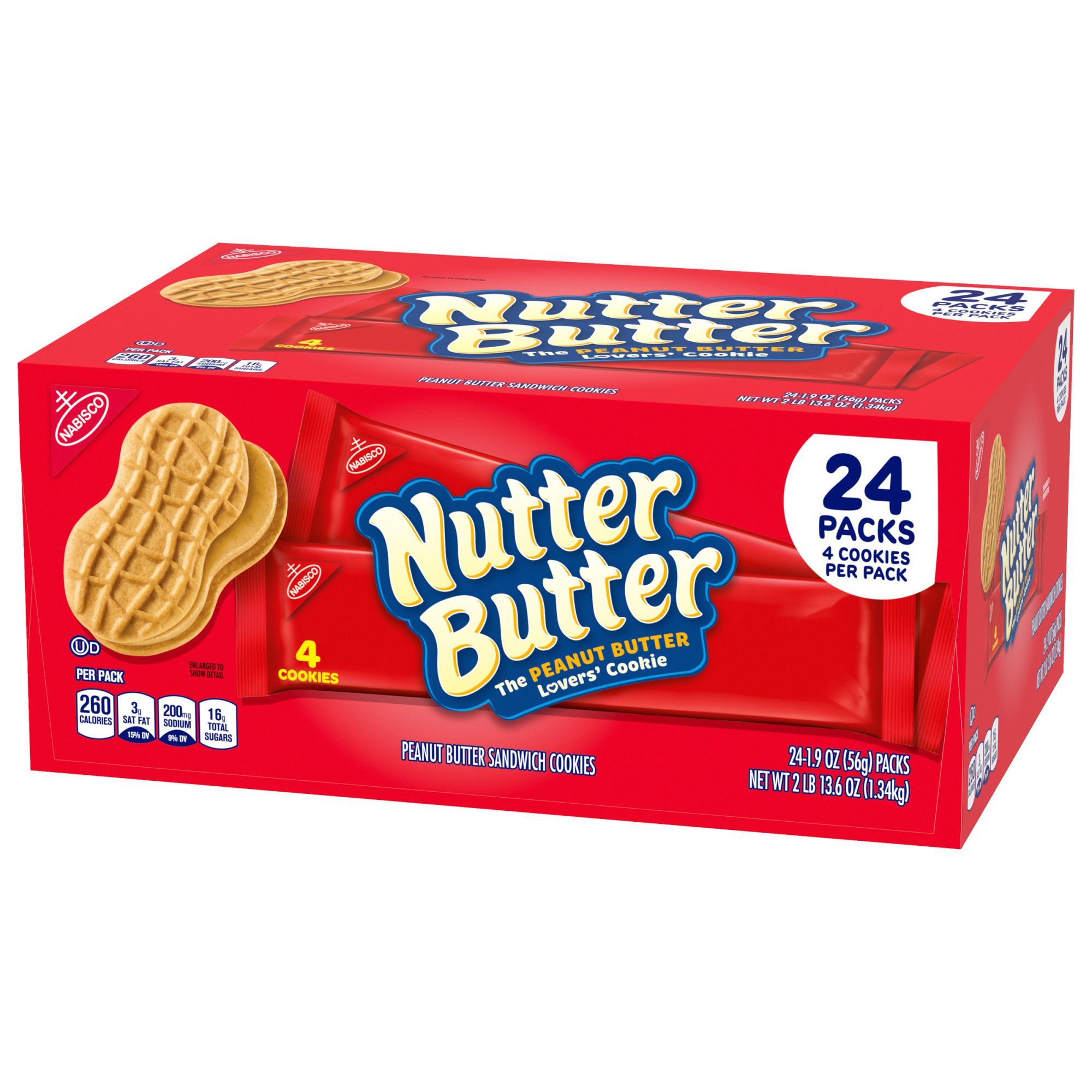 Nutter Butter Cookie užkandžių pakuotės, 24 vntNutter Butter Cookie užkandžių pakuotės, 24 vnt  