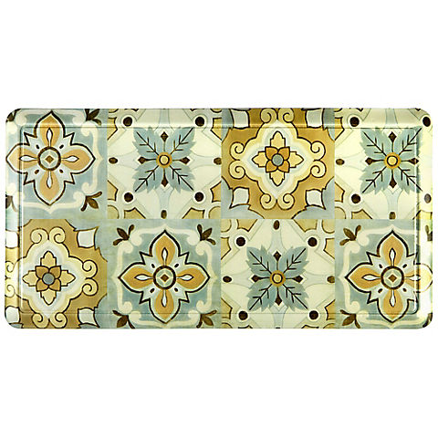 Home Dynamix Cat Cora Printed Embossed Gentle Step Kitchen Mat - Yellow