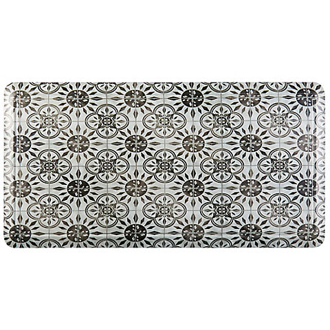 Home Dynamix Cat Cora Printed Embossed Gentle Step Kitchen Mat - White