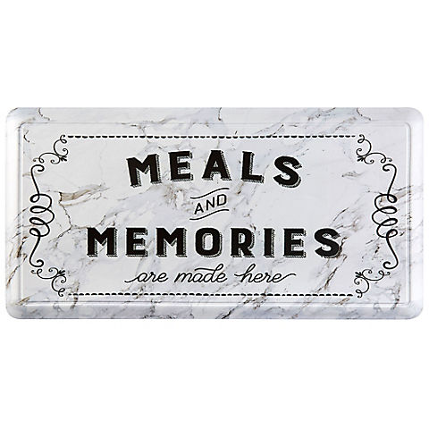 Home Dynamix Cat Cora Printed Embossed Gentle Step Meals and Memories Kitchen Mat - White