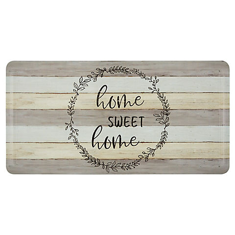 Home Dynamix Cat Cora Printed Embossed Gentle Step Home Sweet Home Kitchen Mat - Gray