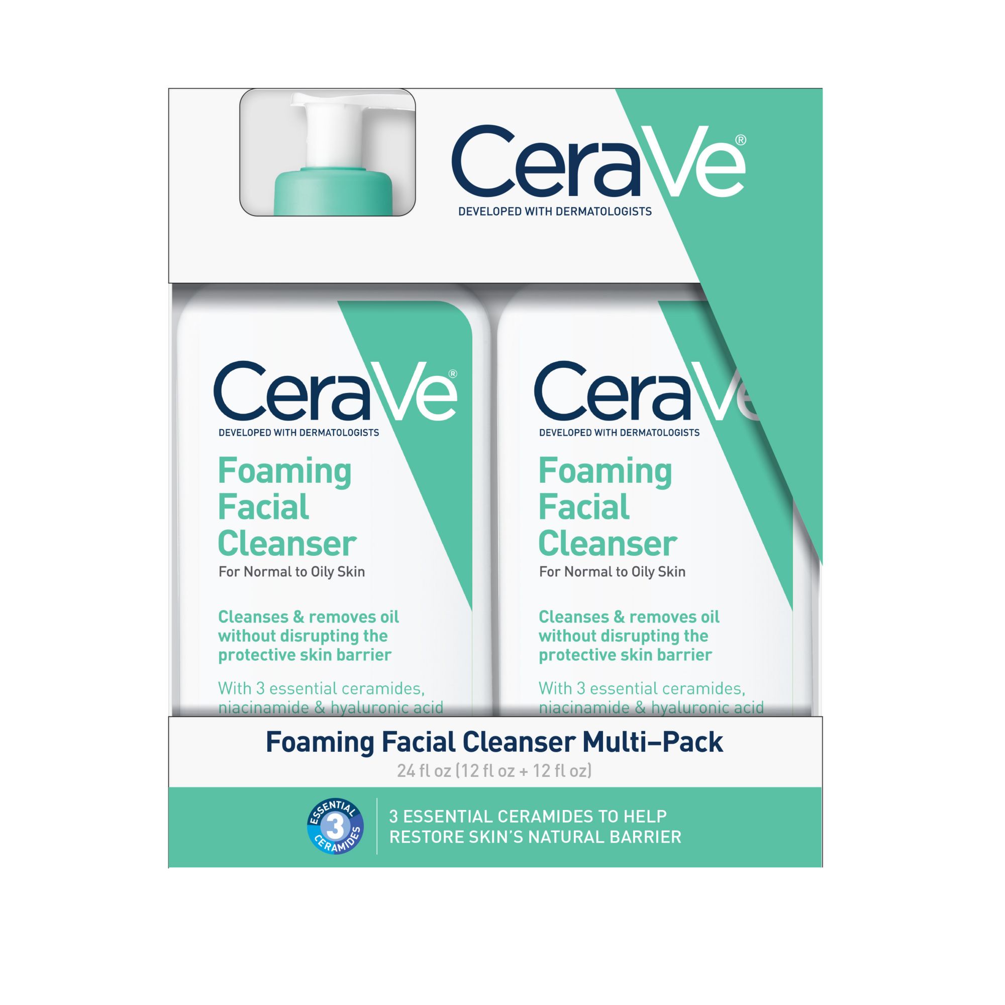 CeraVe Foaming Cleanser, 2 pk./12 oz. BJs Wholesale Club