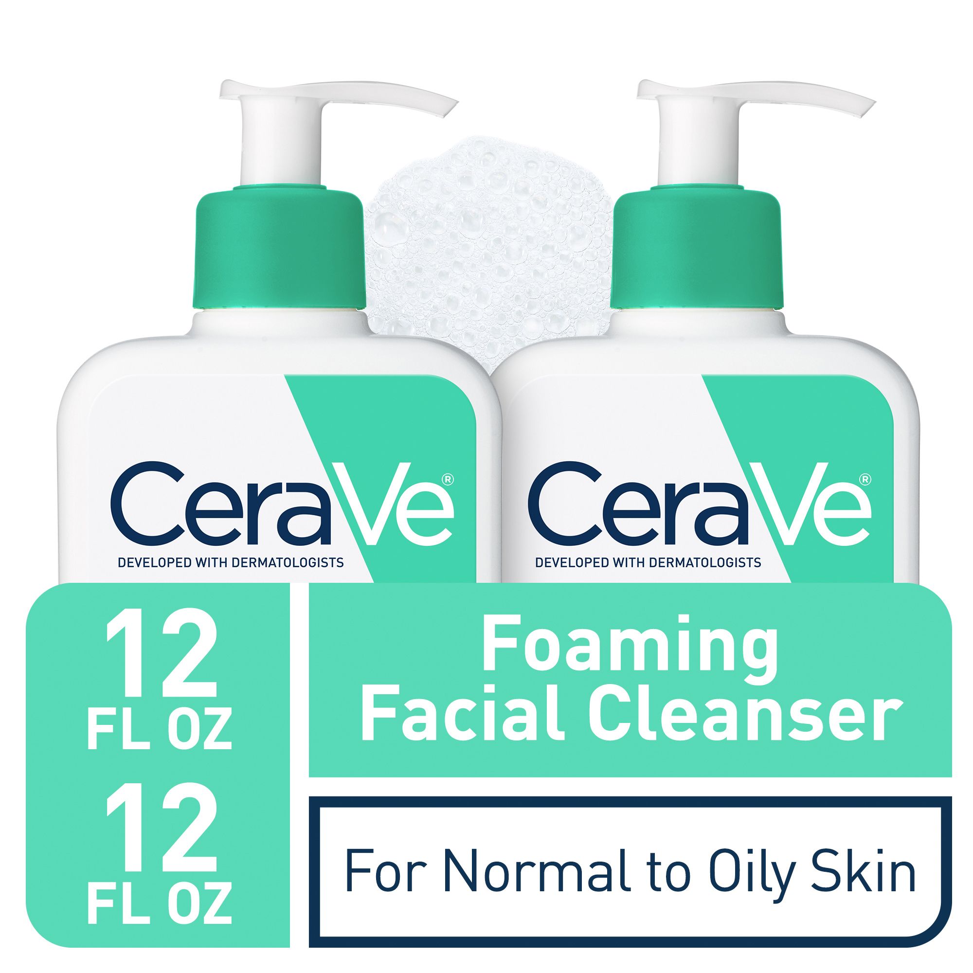 Clean & Clear ESSENTIALS Foaming Facial Cleanser, 8 Ounce (Pack of 2)