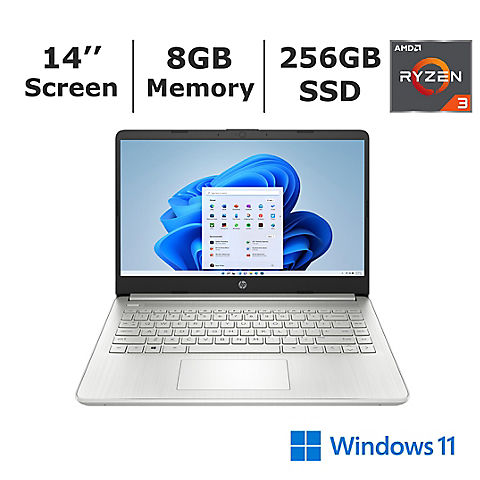 HP 14-FQ1074 Laptop, AMD Ryzen 3 5300U Processor, 8GB Memory, 256GB SSD