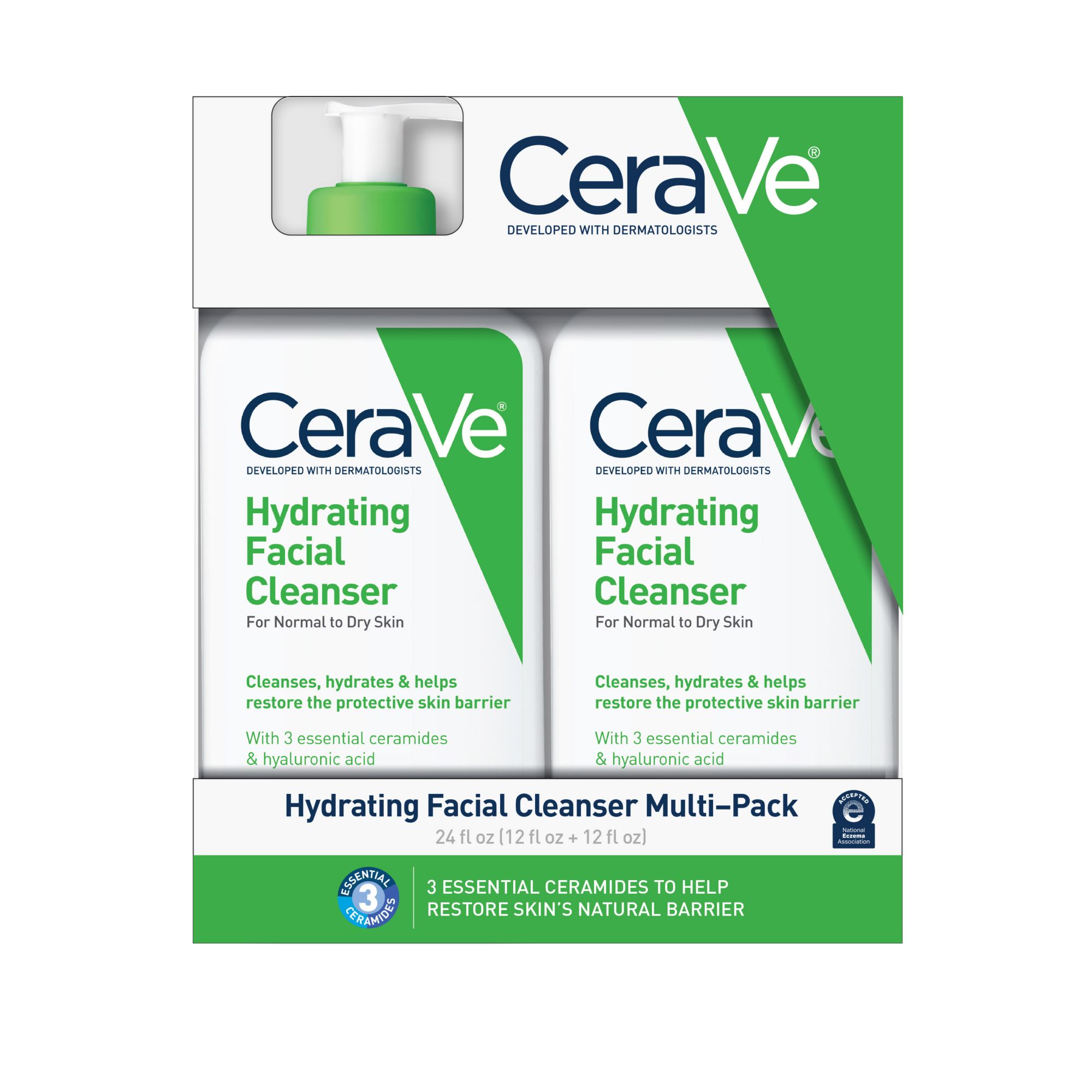 CeraVe Hydrating Facial Cleanser, Daily Face Wash for Normal to