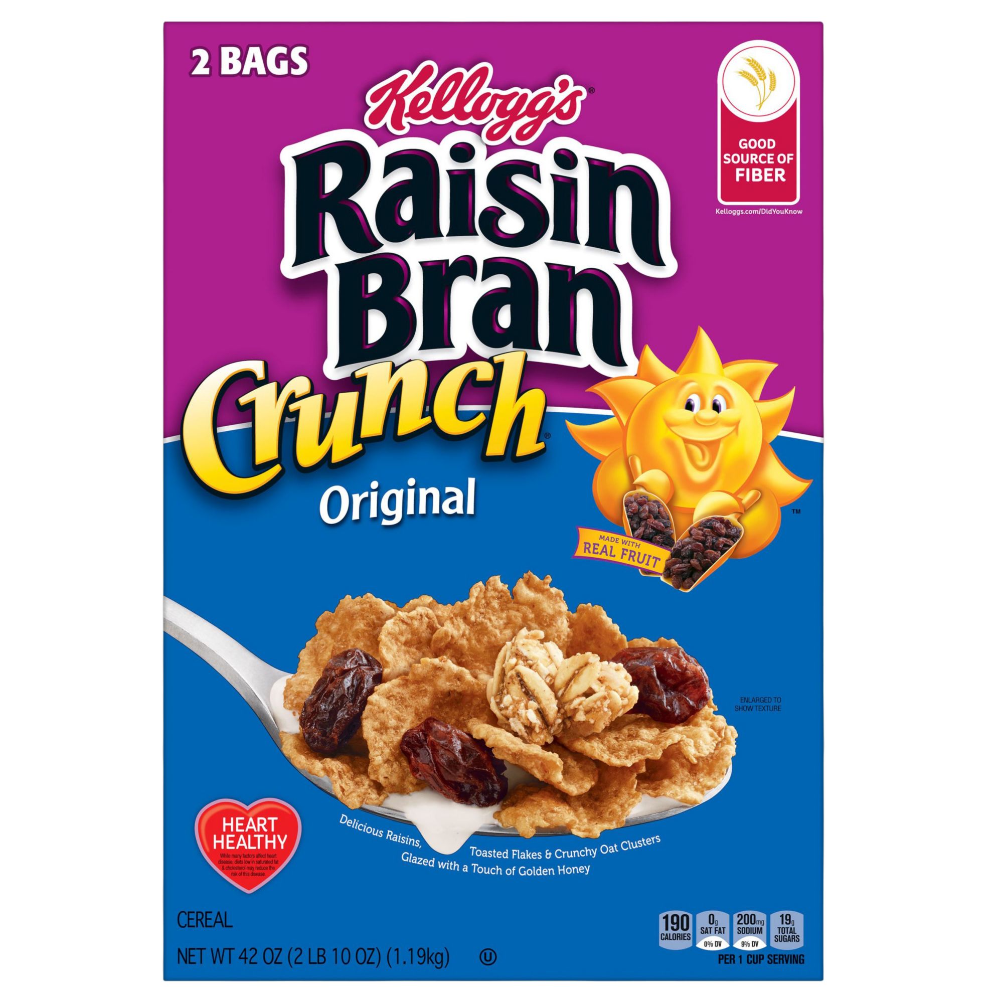 Raisin Bran Crunch with Fiber Cereal, 43.3 oz.