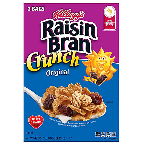 Raisin Bran Crunch Breakfast Cereal with Fiber Cereal, 43.3 oz.