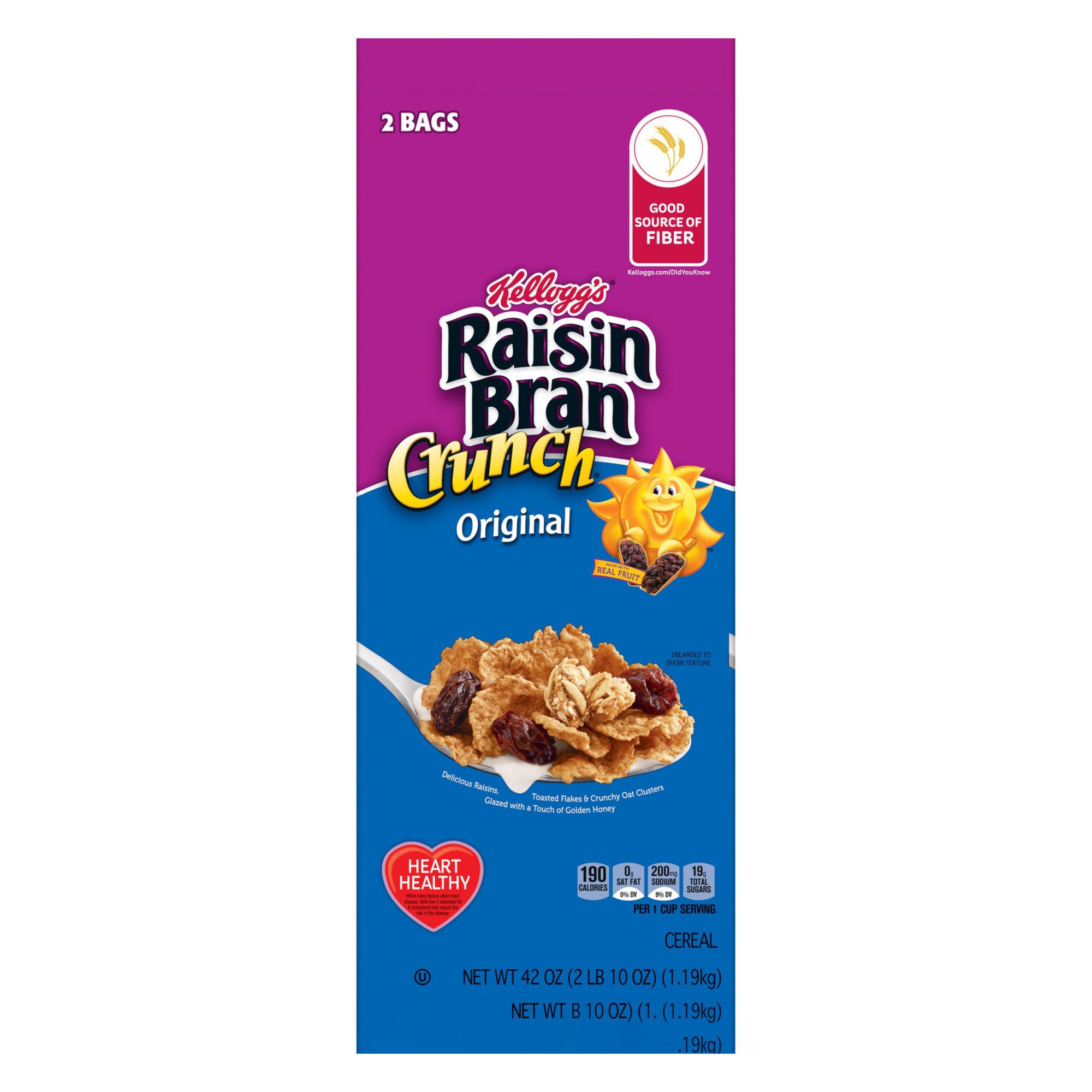 Raisin Bran Crunch with Fiber Cereal, 43.3 oz.